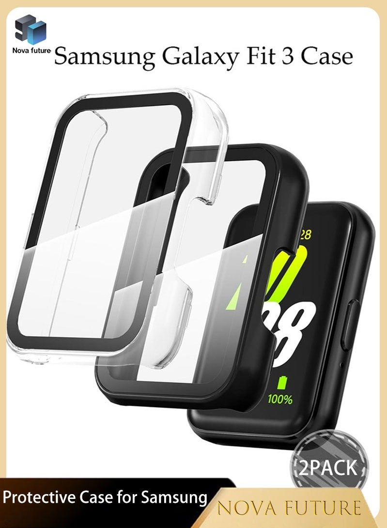 مستقبل نوفا غطاء Samsung Galaxy Fit 3 مصنوع من البلاستيك الصلب مع واقي شاشة من الزجاج المقوى، غطاء حماية شامل - Image 1